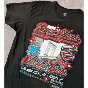 Vintage Y2K Rocawear Spell Out Logo World City Tour Short Sleeve T-Shirt Men's L